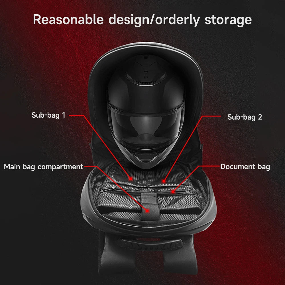 Zaino per moto a LED con schermo digitale programmabile, borsa per casco da ciclismo impermeabile per esterni per escursioni, guida in moto