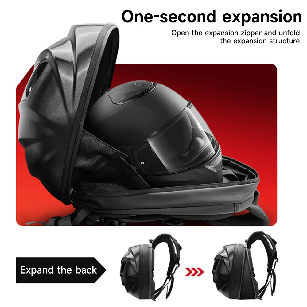 Zaino per moto a LED con schermo digitale programmabile, borsa per casco da ciclismo impermeabile per esterni per escursioni, guida in moto