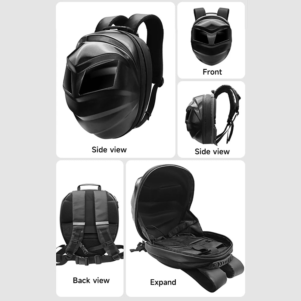 Zaino per moto a LED con schermo digitale programmabile, borsa per casco da ciclismo impermeabile per esterni per escursioni, guida in moto
