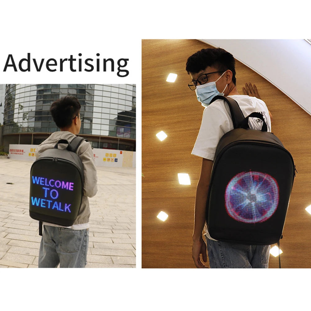 Donne uomini LED Display a piedi pubblicità zaino scuola borse per Laptop
