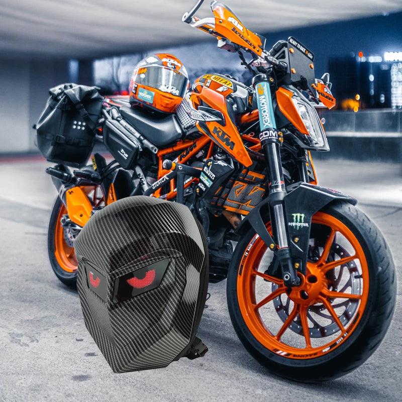 Zaino a LED per uomo Zaino per casco da ciclismo a LED con guscio rigido per donna Zaini per laptop impermeabili da viaggio d'affari