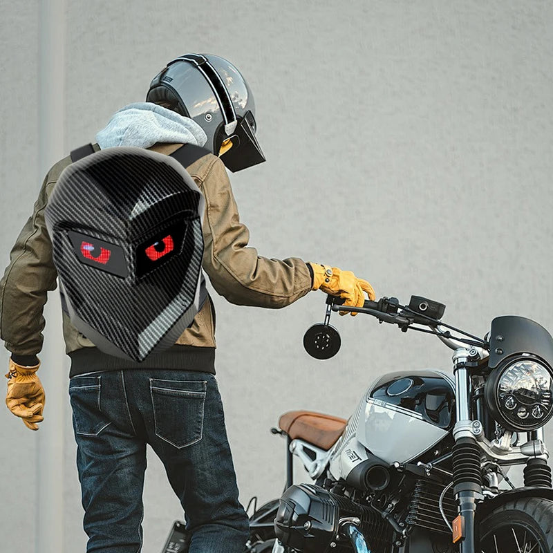 Zaino a LED per uomo Zaino per casco da ciclismo a LED con guscio rigido per donna Zaini per laptop impermeabili da viaggio d'affari
