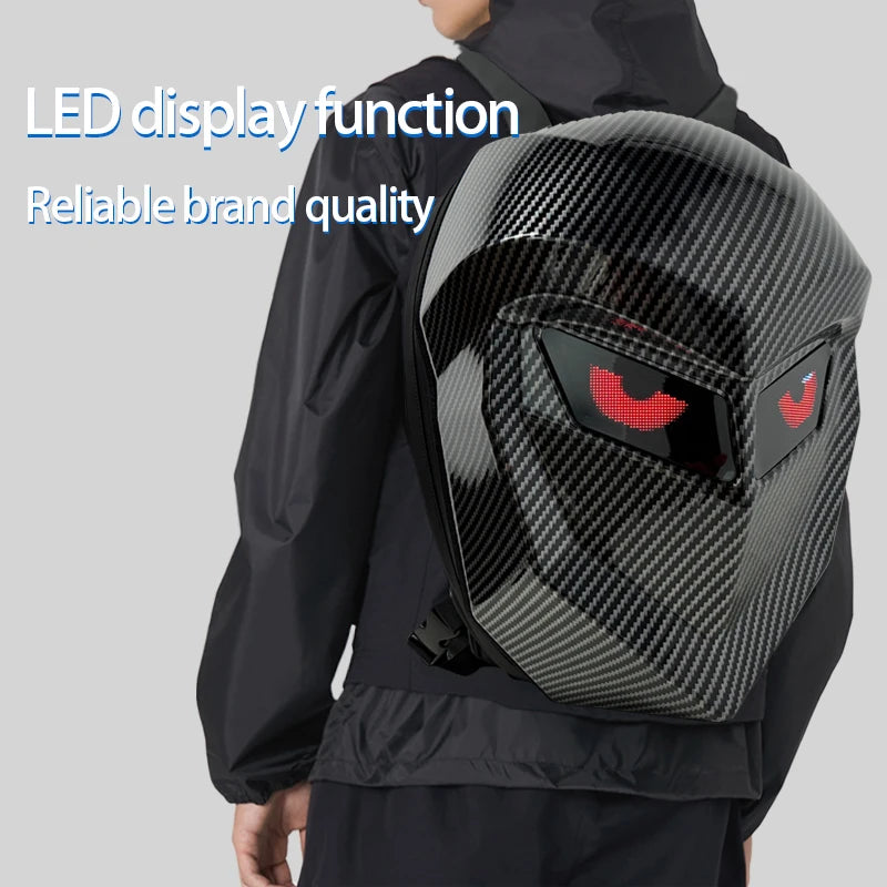 Zaino a LED per uomo Zaino per casco da ciclismo a LED con guscio rigido per donna Zaini per laptop impermeabili da viaggio d'affari