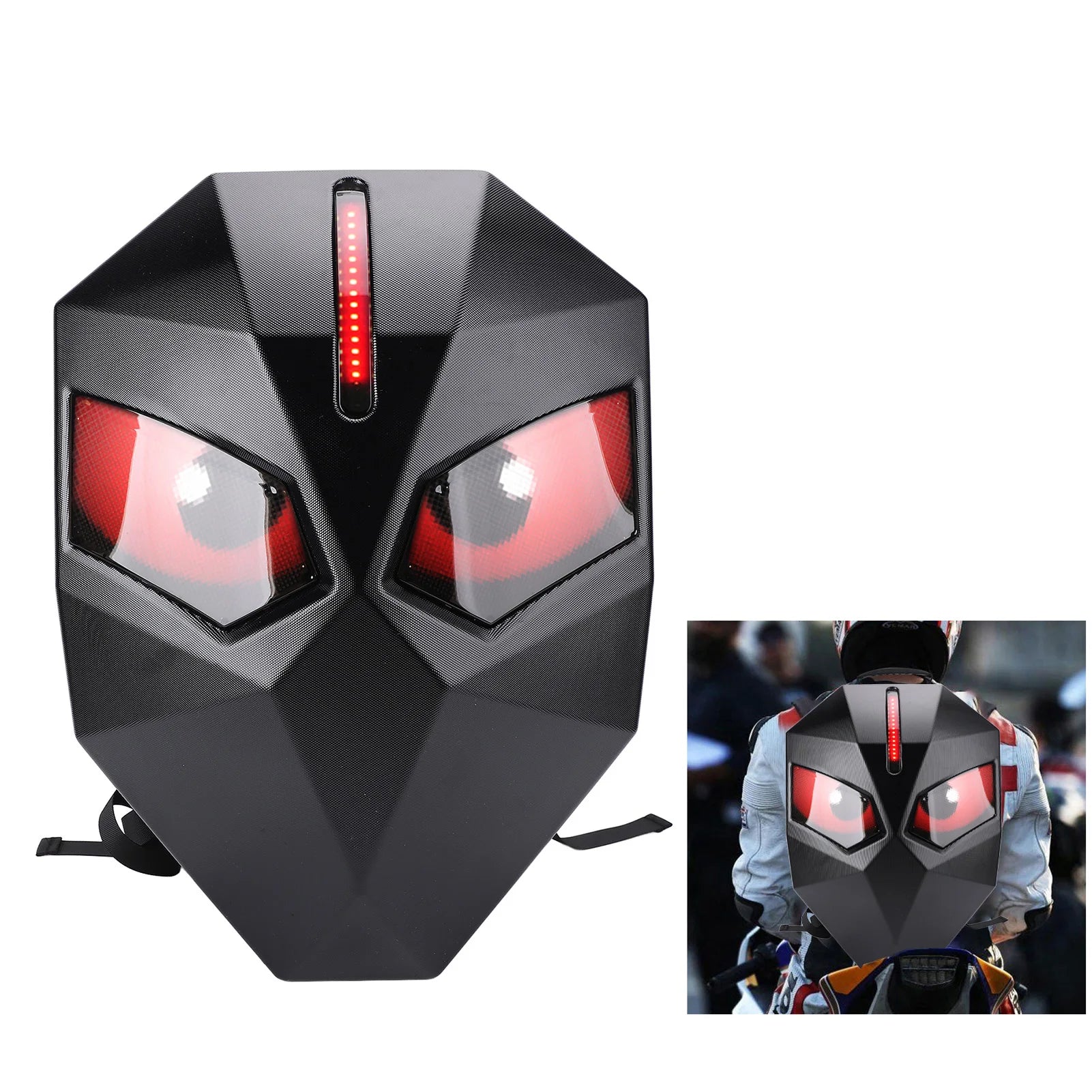 Zaino a LED Zaino per moto a LED Zaino per moto a LED 60x48 Pixel Borsa per casco con guscio rigido per schermo programmabile con controllo APP