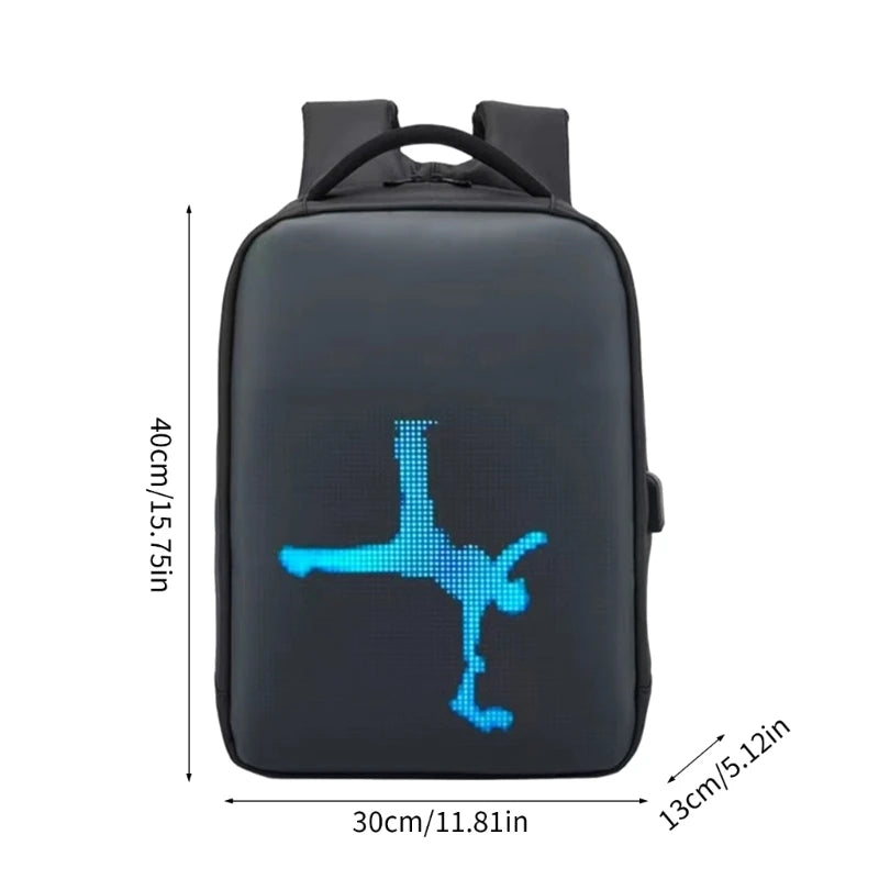D0LF Display LED Visualizzazione zaino Pannello programmabile Schermata luminosità impermeabile Design ergonomico Design