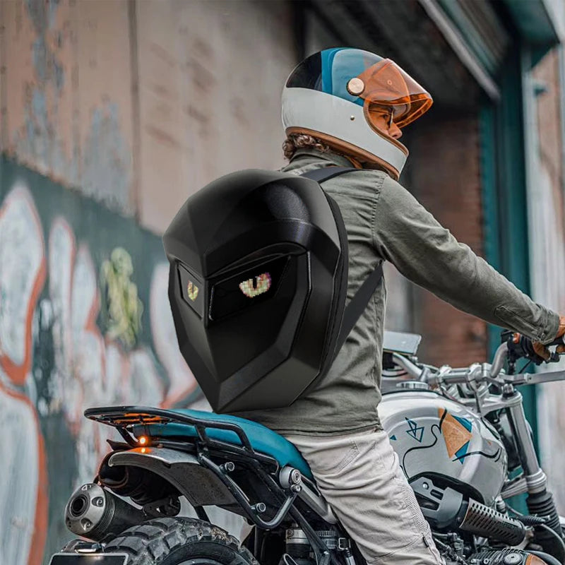 Zaino a LED per uomo Zaino per casco da ciclismo a LED con guscio rigido per donna Zaini per laptop impermeabili da viaggio d'affari