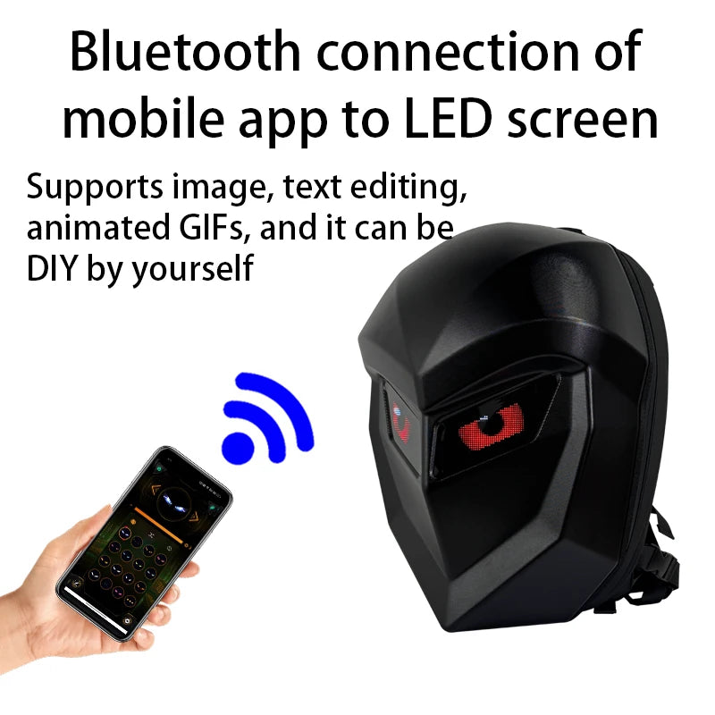 Zaino a LED per uomo Zaino per casco da ciclismo a LED con guscio rigido per donna Zaini per laptop impermeabili da viaggio d'affari