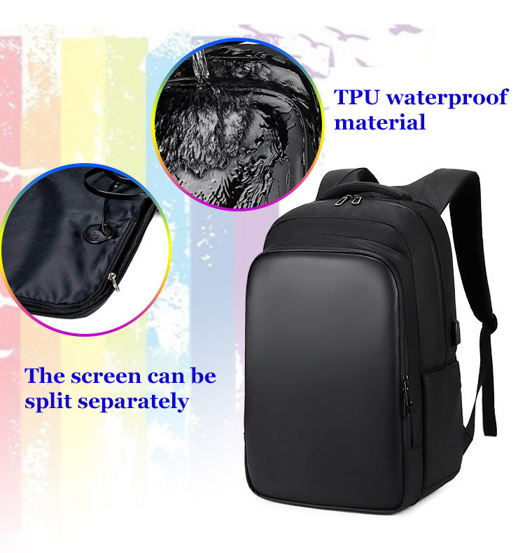 Zaino con display a LED Viaggio d'affari Zaino per laptop da 15,6 pollici Zaino da uomo intelligente fai da te Zaino da scuola Zaino multimediale da donna