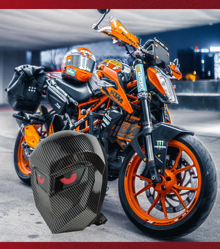 Zaino a LED per uomo Zaino per casco da ciclismo a LED con guscio rigido per donna Zaini per laptop impermeabili da viaggio d'affari