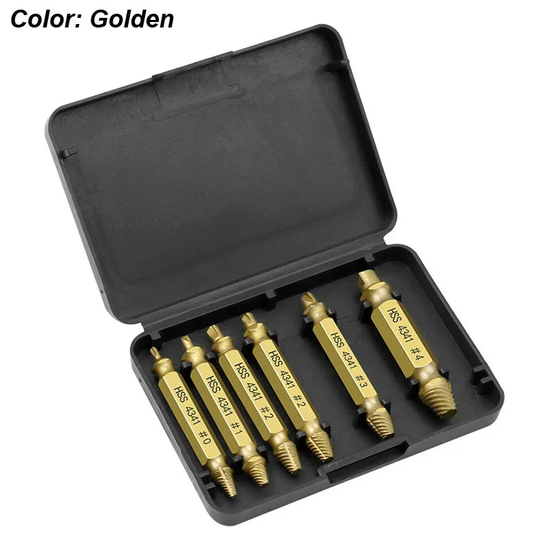 Set di estrattori per viti danneggiate Punta da trapano HSS Dispositivo di rimozione rotto spelato Piccolo kit da presa facile e facile Utensili elettrici da demolizione