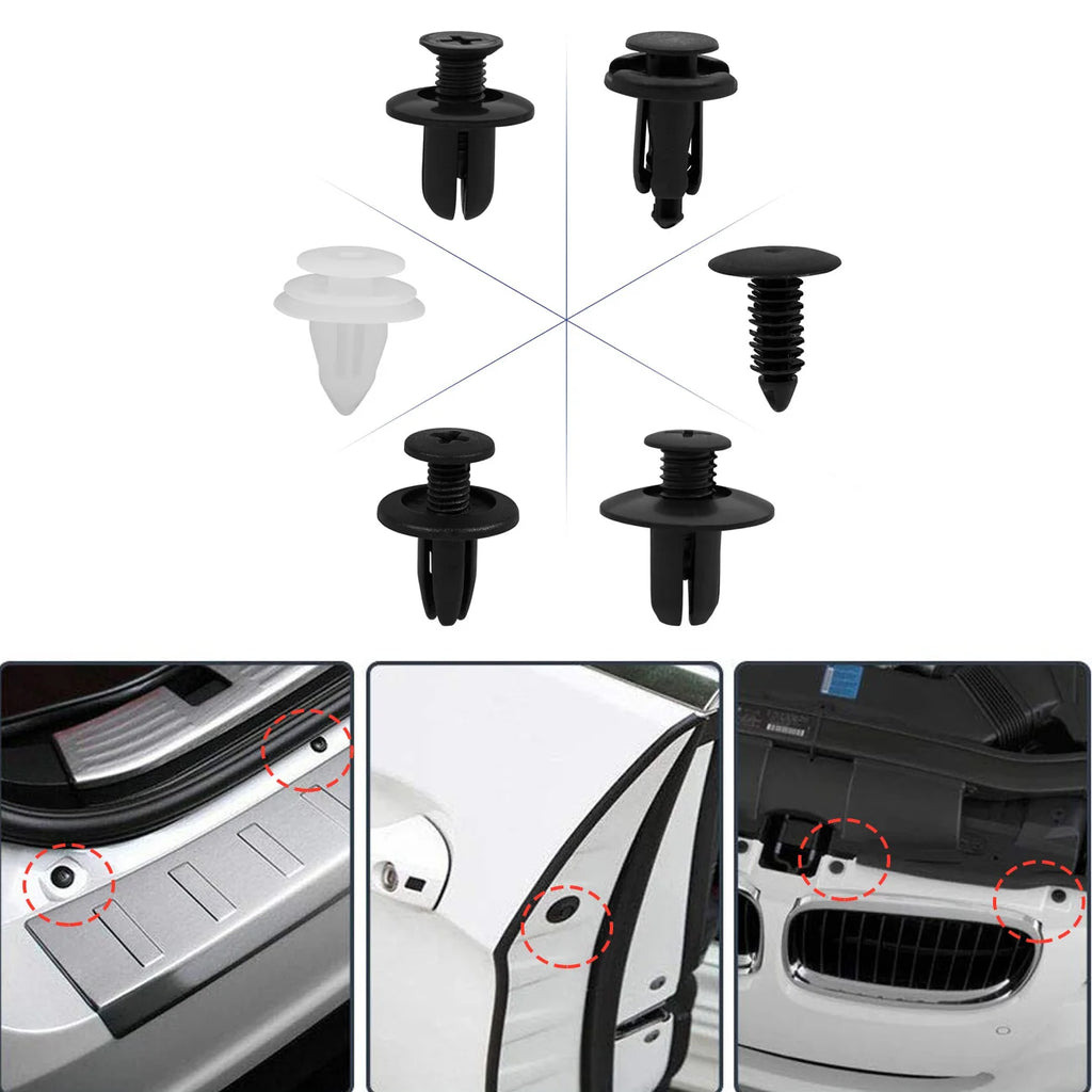 Clip di fissaggio automatica Misto per carrozzeria auto Push Fermo Pin Rivetto Paraurti Porta Trim Pannello di fissaggio Kit clip per auto Confezione scatola o borsa