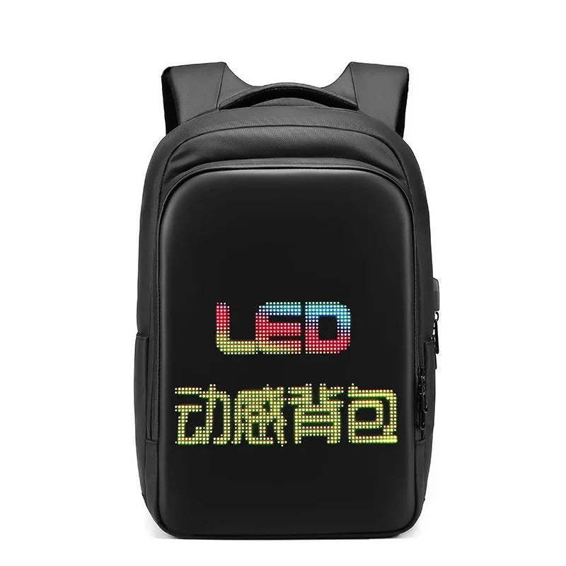 Zaino con display a LED Viaggio d'affari Zaino per laptop da 15,6 pollici Zaino da uomo intelligente fai da te Zaino da scuola Zaino multimediale da donna