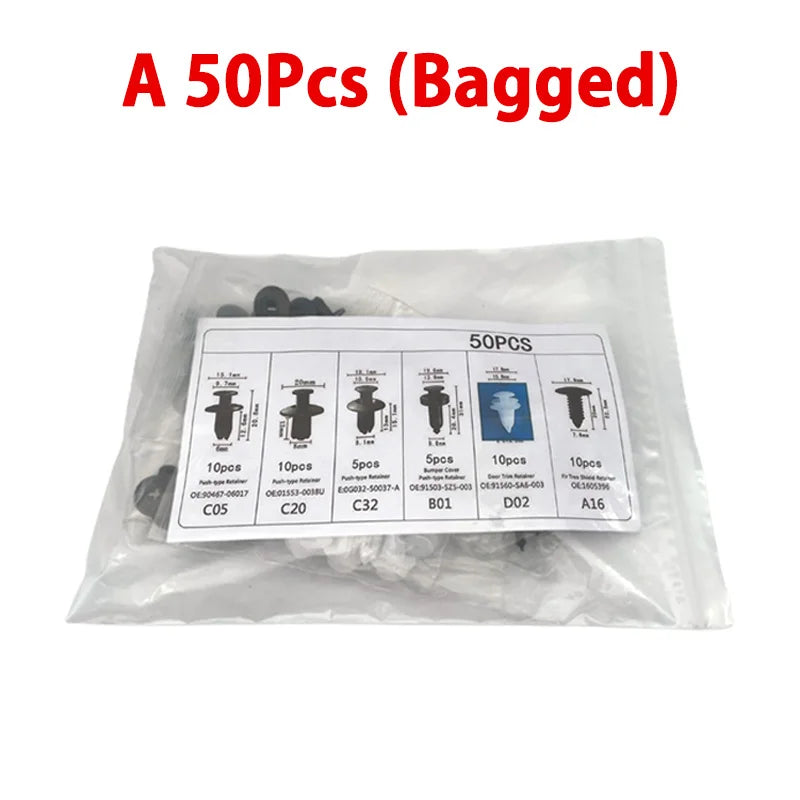 Clip di fissaggio automatica Misto per carrozzeria auto Push Fermo Pin Rivetto Paraurti Porta Trim Pannello di fissaggio Kit clip per auto Confezione scatola o borsa