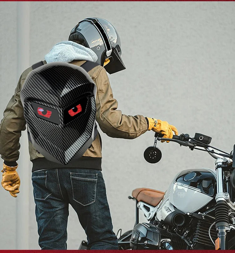 Zaino a LED per uomo Zaino per casco da ciclismo a LED con guscio rigido per donna Zaini per laptop impermeabili da viaggio d'affari